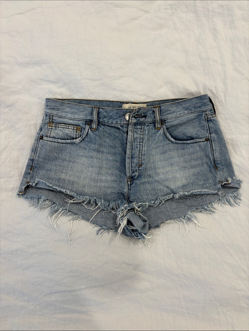 Free People | Classic Women's Light Blue Denim Cutoff Shorts, 27